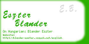 eszter blander business card
